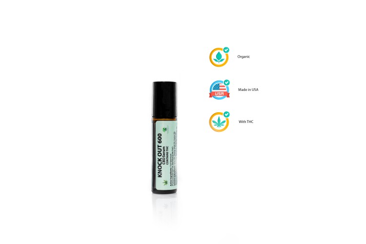 CBD Knock Out Serum 600mg Topical (Travel-size Roller) - Full Spectrum (contains THC)
